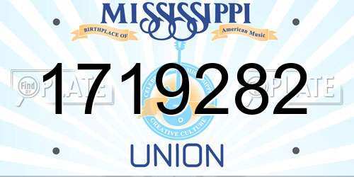 1719282 Mississippi License Plate
