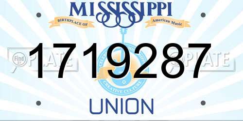 1719287 Mississippi License Plate