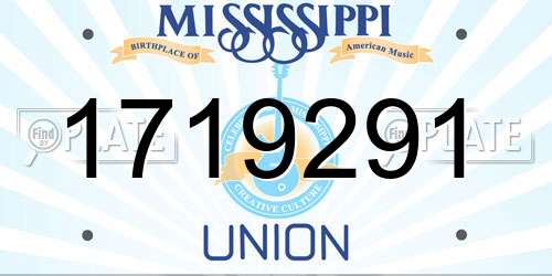 1719291 Mississippi License Plate