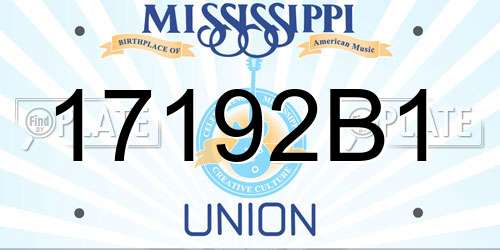 17192B1 Mississippi License Plate