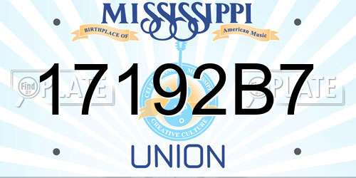 17192B7 Mississippi License Plate