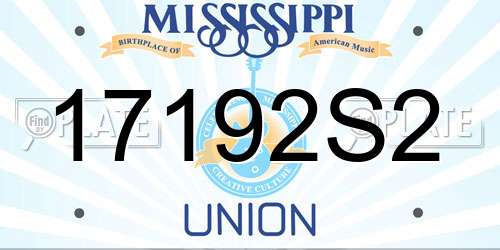 17192S2 Mississippi License Plate