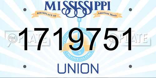 1719751 Mississippi License Plate