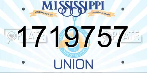 1719757 Mississippi License Plate