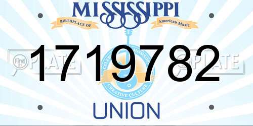 1719782 Mississippi License Plate