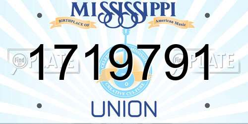 1719791 Mississippi License Plate