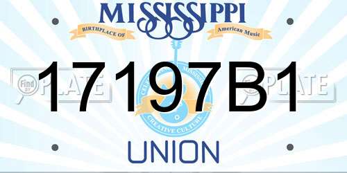 17197B1 Mississippi License Plate
