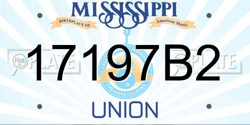 17197B2 Mississippi License Plate