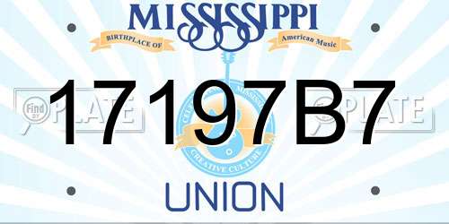 17197B7 Mississippi License Plate
