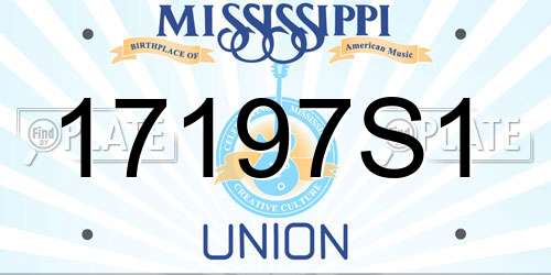 17197S1 Mississippi License Plate
