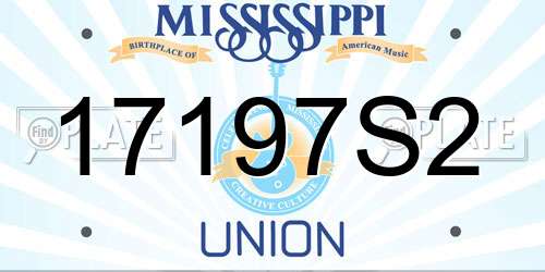 17197S2 Mississippi License Plate