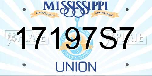 17197S7 Mississippi License Plate