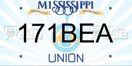 171BEA Mississippi License Plate