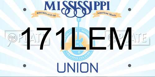 171LEM Mississippi License Plate