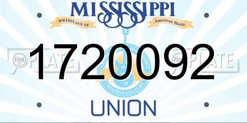 1720092 Mississippi License Plate