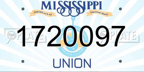 1720097 Mississippi License Plate