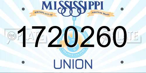 1720260 Mississippi License Plate
