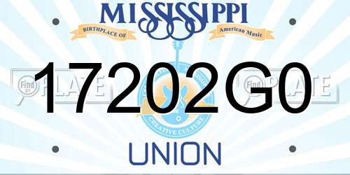17202G0 Mississippi License Plate