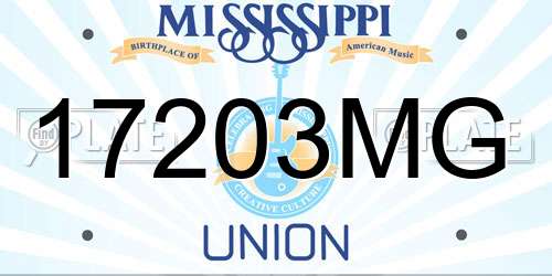 17203MG Mississippi License Plate
