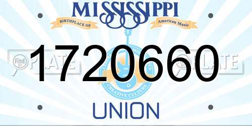 1720660 Mississippi License Plate