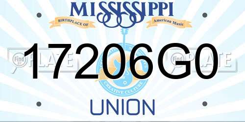 17206G0 Mississippi License Plate