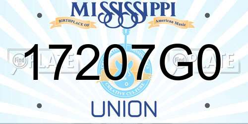 17207G0 Mississippi License Plate