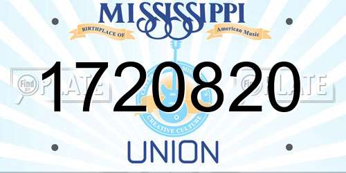 1720820 Mississippi License Plate