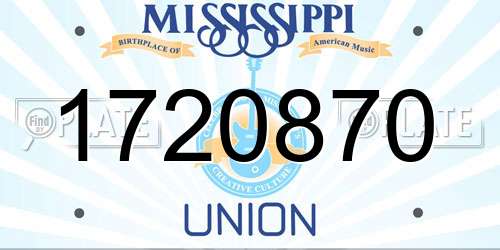 1720870 Mississippi License Plate