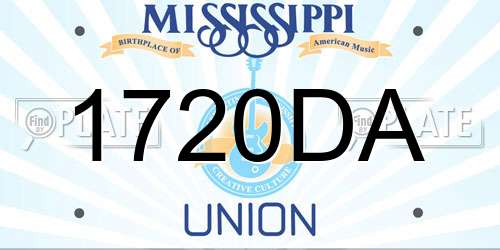 1720DA Mississippi License Plate
