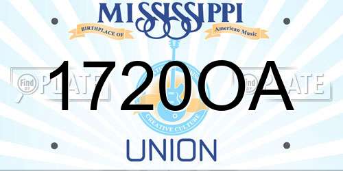 1720OA Mississippi License Plate