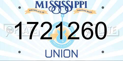1721260 Mississippi License Plate