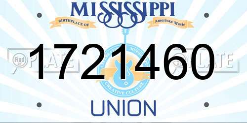 1721460 Mississippi License Plate