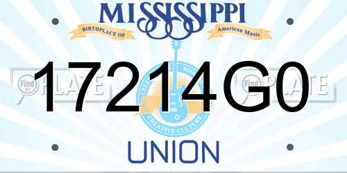 17214G0 Mississippi License Plate