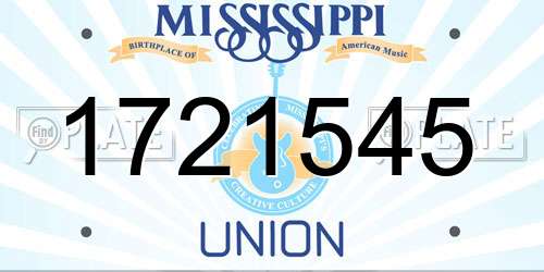 1721545 Mississippi License Plate