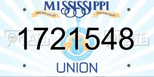 1721548 Mississippi License Plate