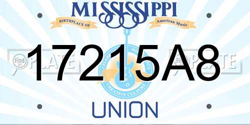 17215A8 Mississippi License Plate