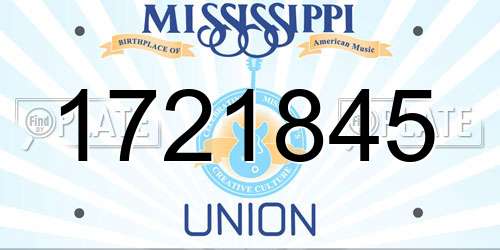 1721845 Mississippi License Plate