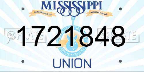 1721848 Mississippi License Plate