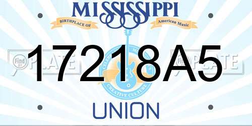 17218A5 Mississippi License Plate
