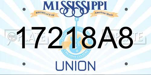 17218A8 Mississippi License Plate