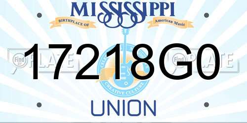 17218G0 Mississippi License Plate