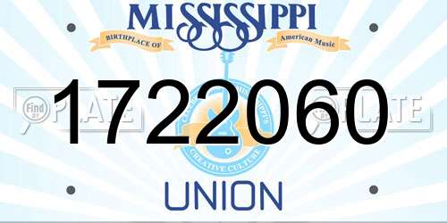 1722060 Mississippi License Plate