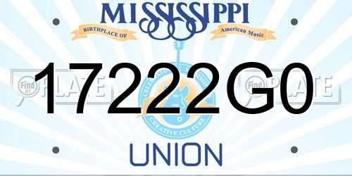 17222G0 Mississippi License Plate