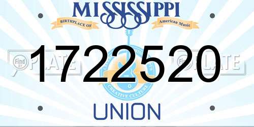 1722520 Mississippi License Plate