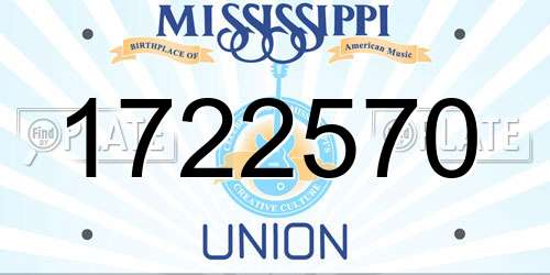 1722570 Mississippi License Plate