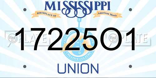 17225O1 Mississippi License Plate