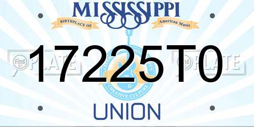 17225T0 Mississippi License Plate
