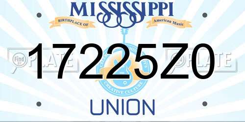 17225Z0 Mississippi License Plate