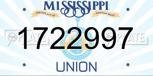 1722997 Mississippi License Plate