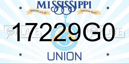 17229G0 Mississippi License Plate